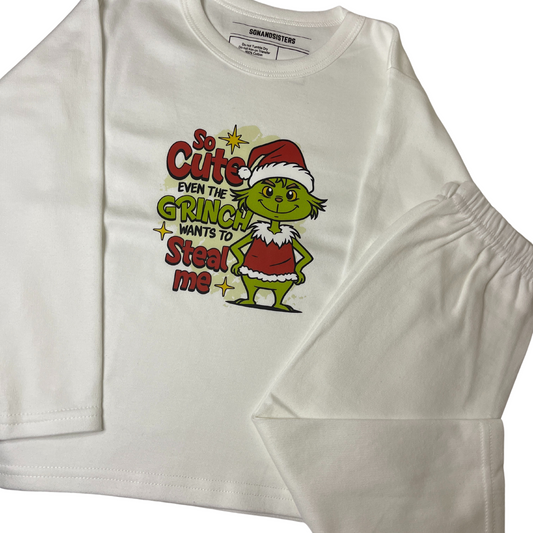 Grinch Steals Christmas Pyjama Set White