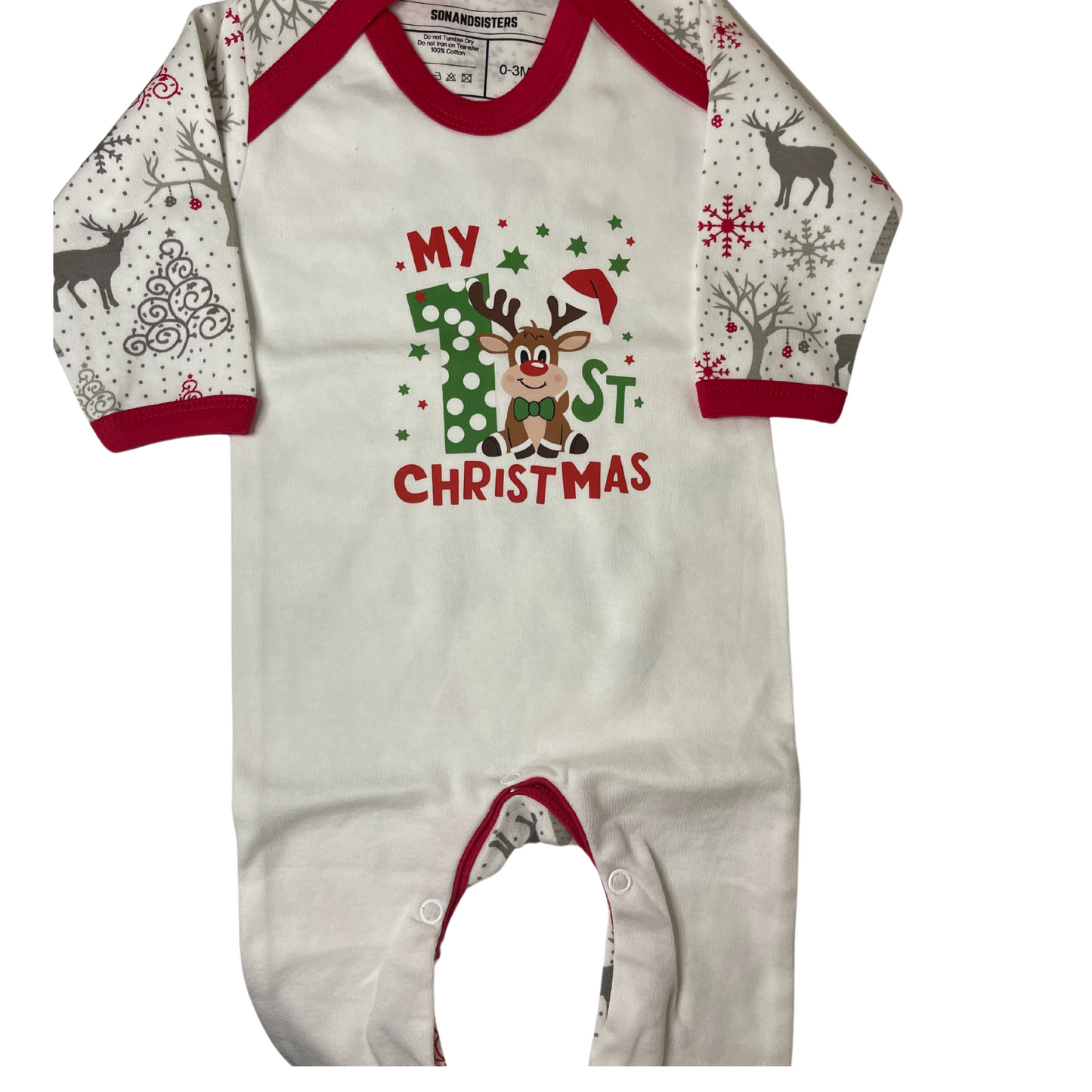 My First Christmas Baby Sleepsuit